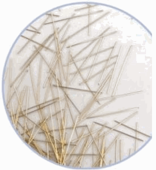 Copper-coated micro steel fiber shown in the Boundless Ark product catalog